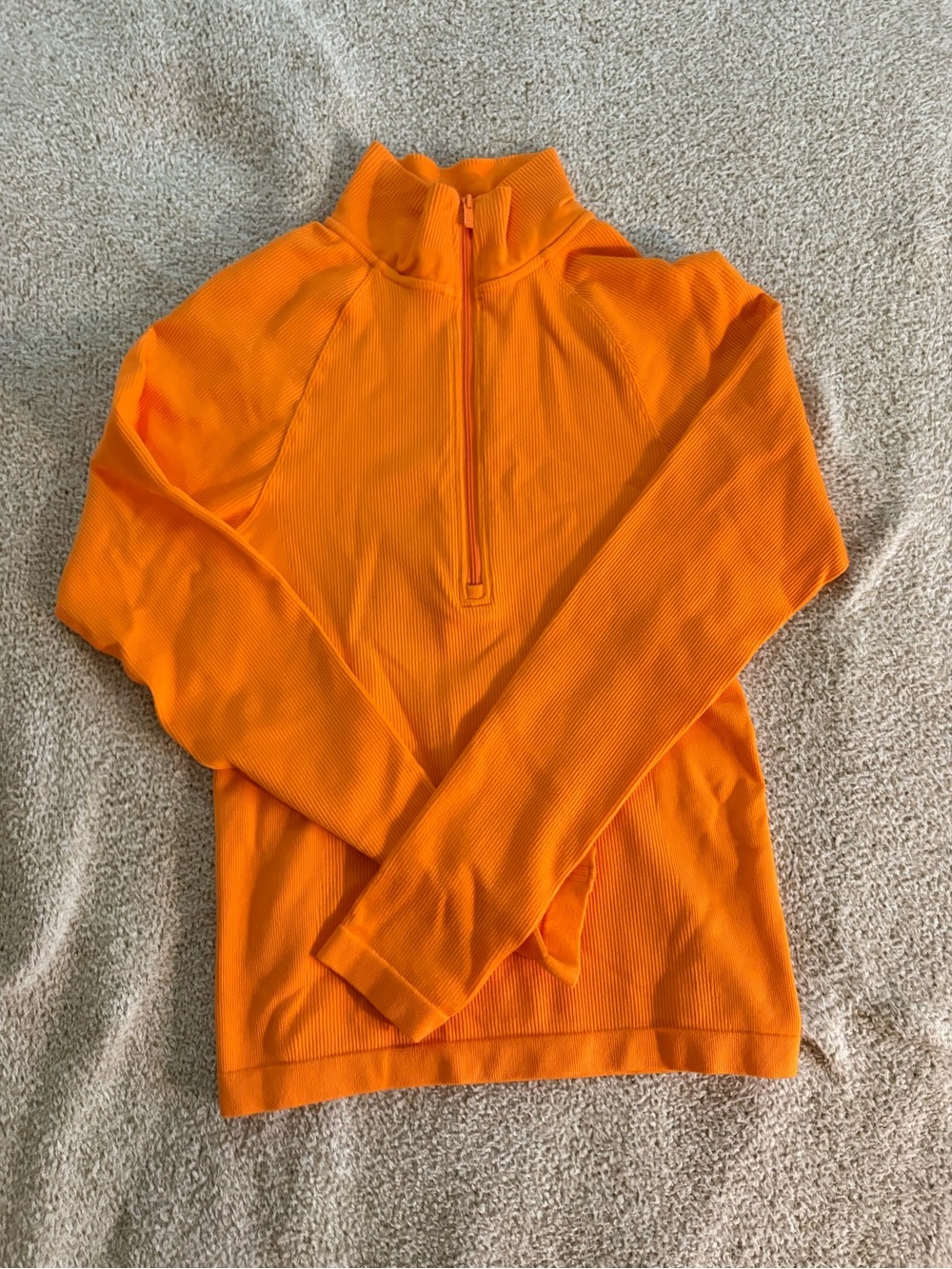Women’s Orange Half-Zip Sweater